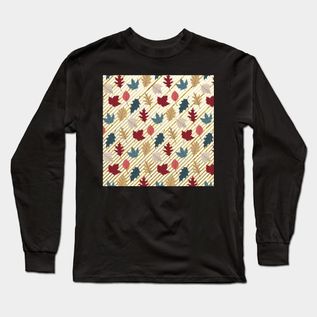 Handpainted Leaf Pattern Long Sleeve T-Shirt by bougieFire